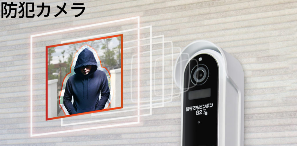 留守でもピンポンG2 留守番対応+AI顔探知防犯カメラ GS-DB026DTK わり 